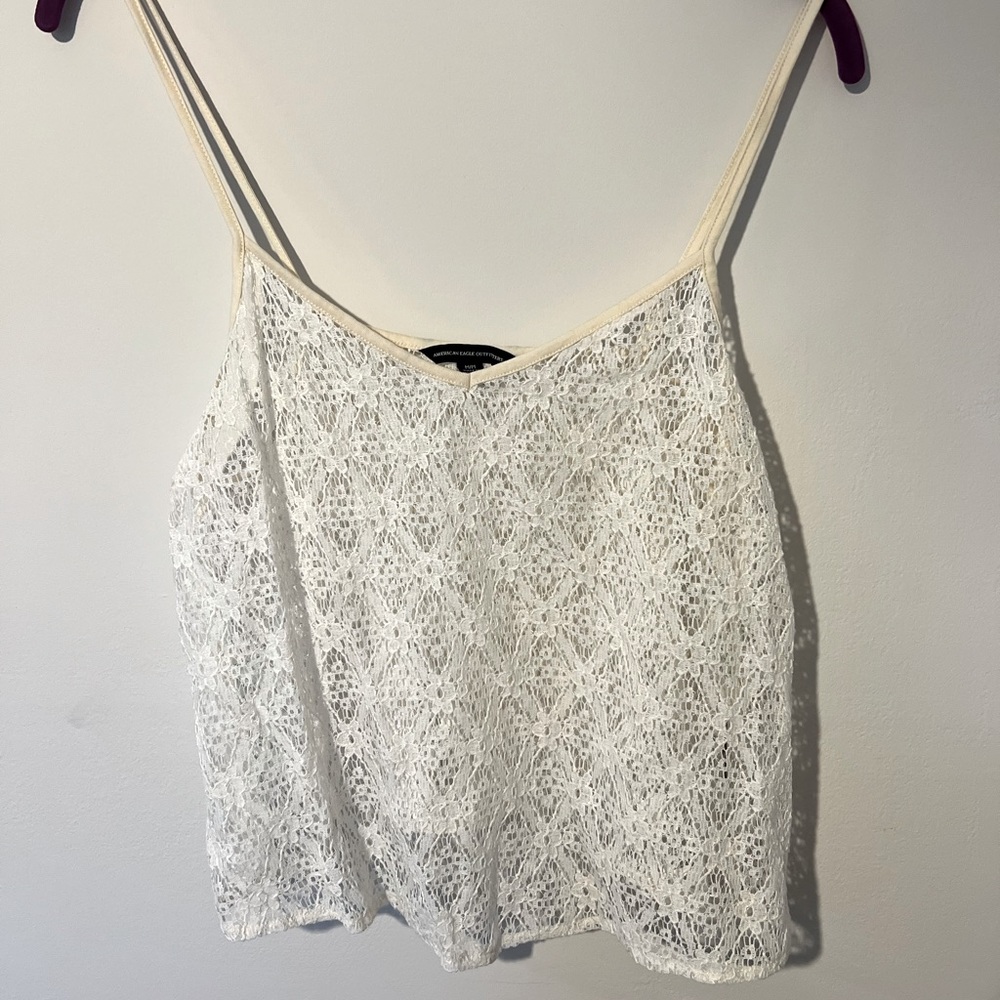 American Eagle Crochet Crop Tank